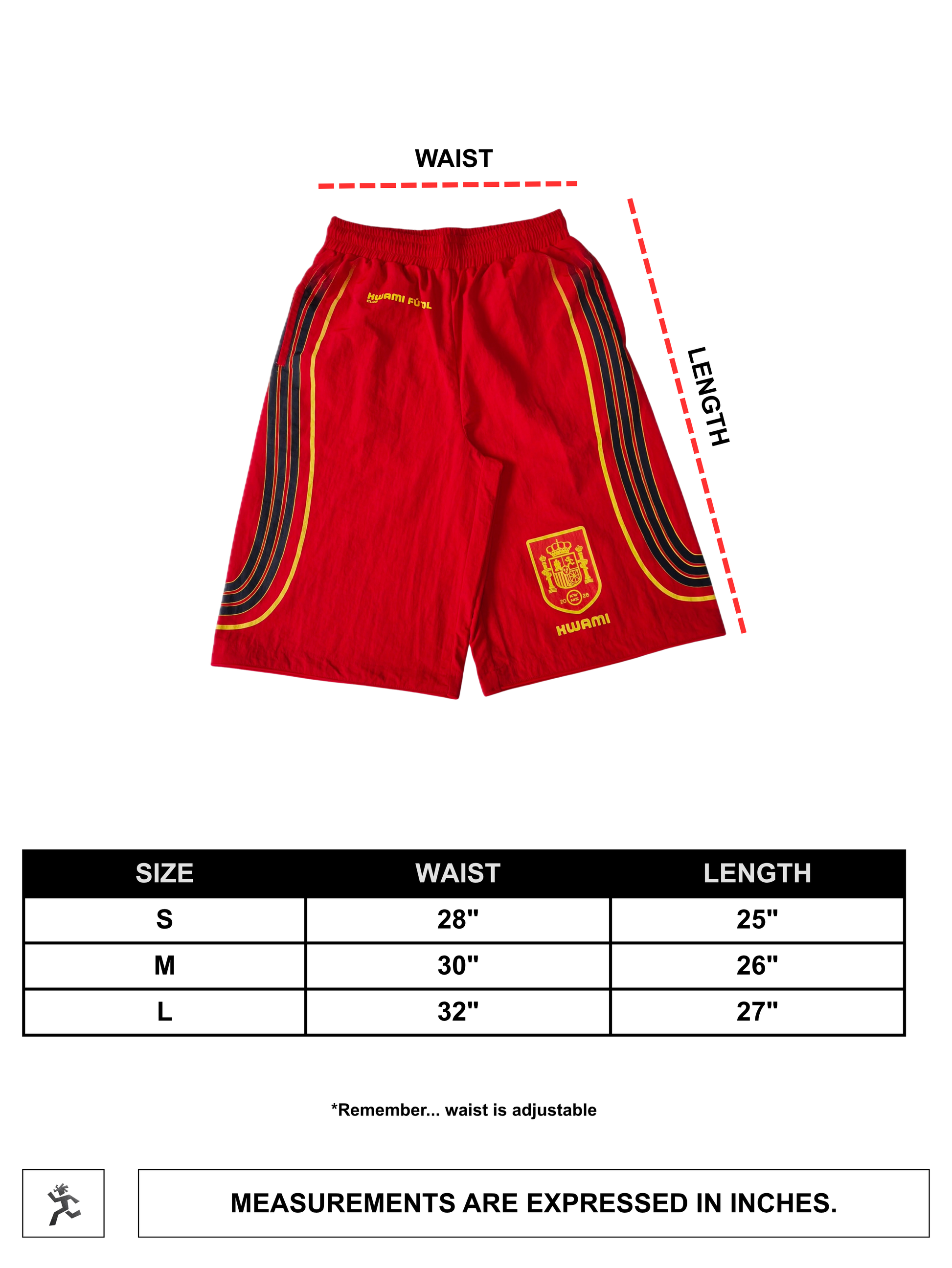 Spain Track Shorts — KWAMI World Cup Madness