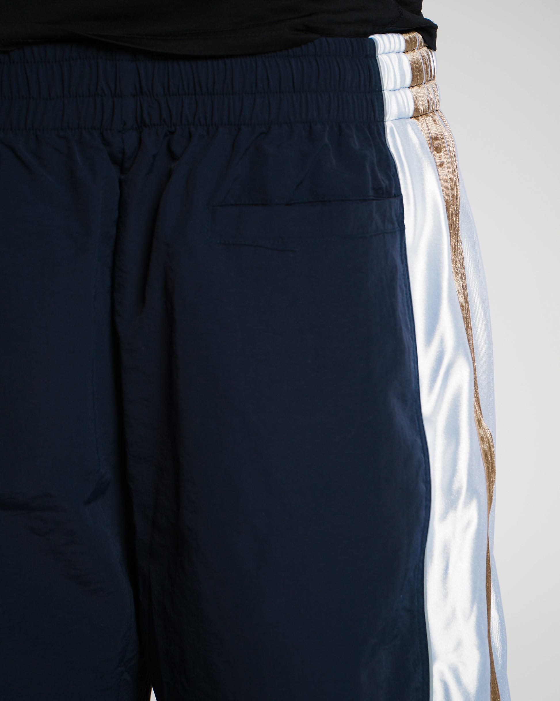 Navy Tracks — KWAMI premium nylon track pants